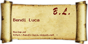 Bendi Luca névjegykártya